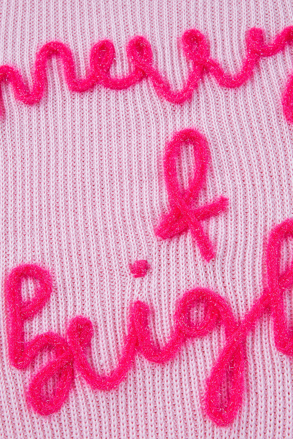 Pink Merry & Bright Pop Up Letter Waffle Knit Sweater