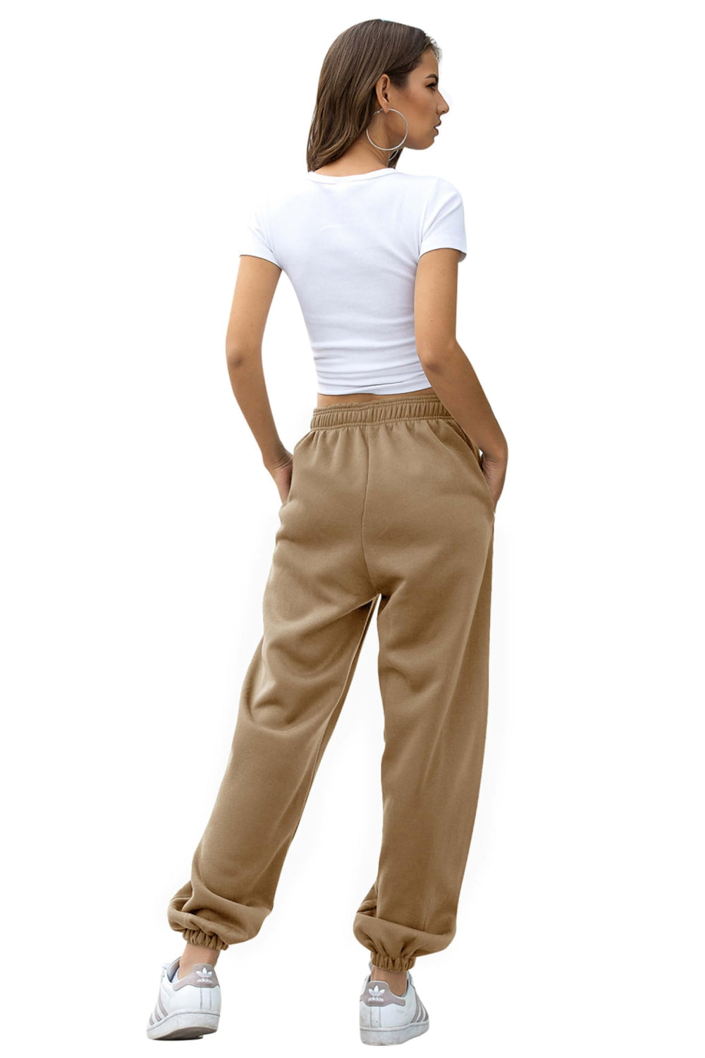 Elastic Waist Joggers with Pockets