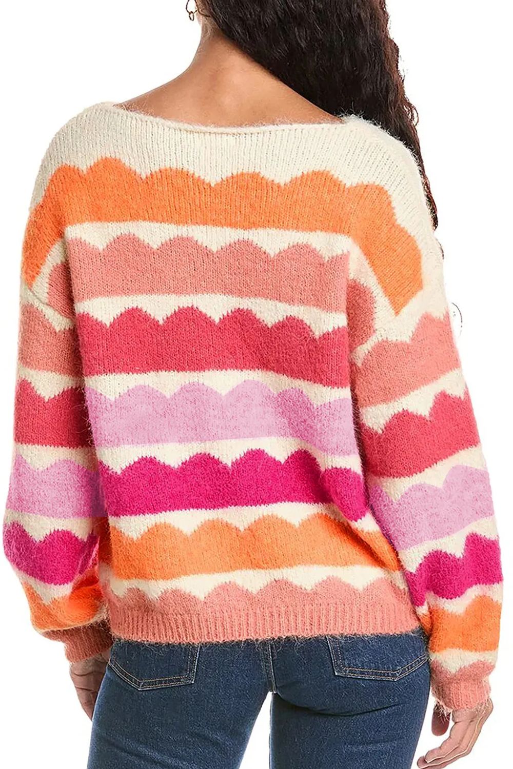 Boat Neck Long Sleeve Sweater